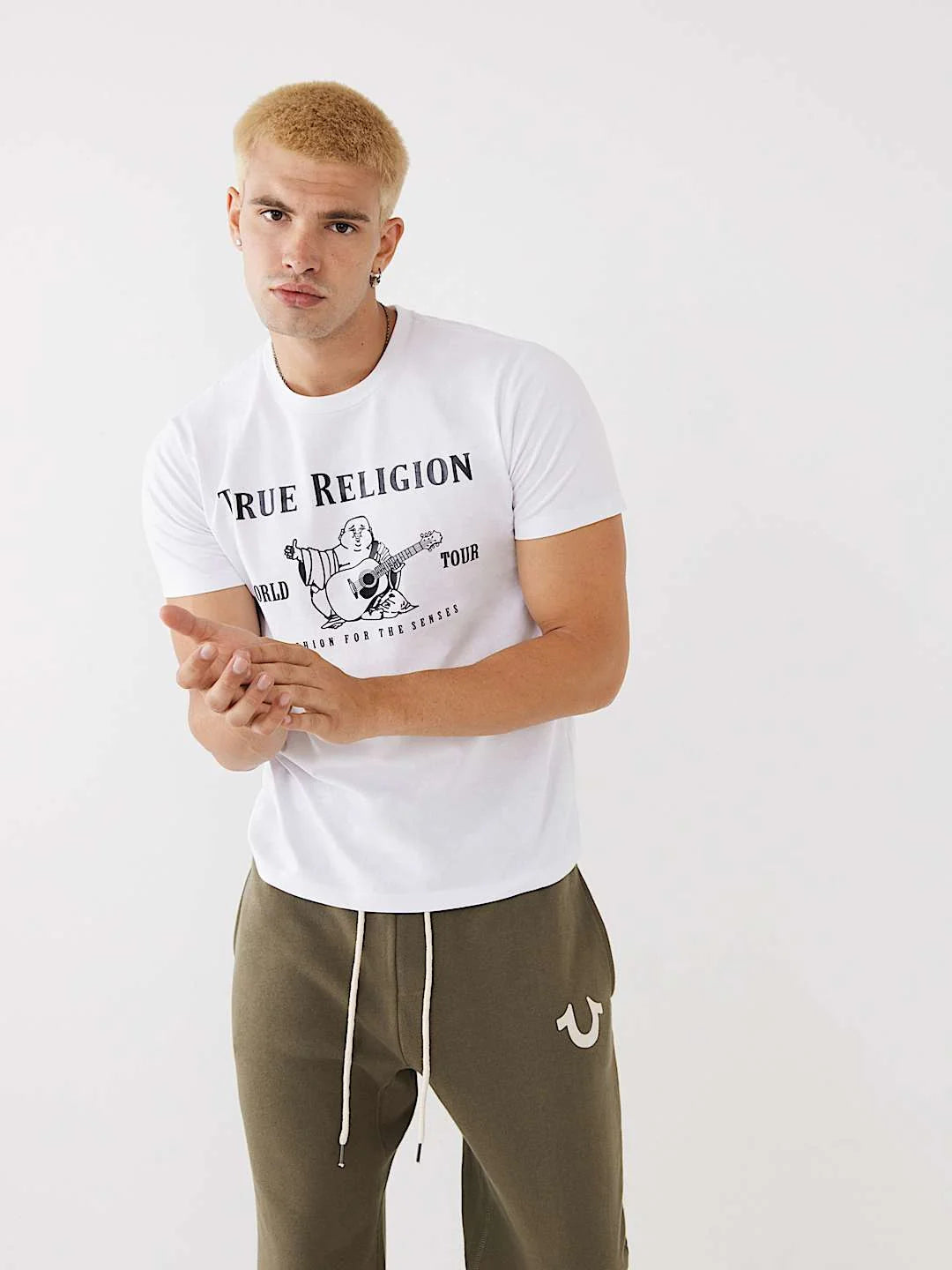True Religion T-Shirt Buddha Logo Ss Optic White