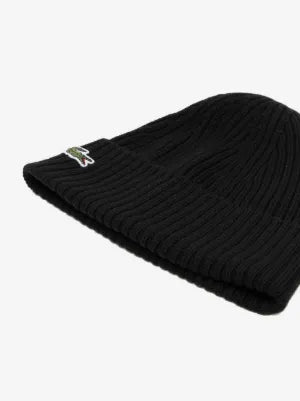 Lacoste ribbed-knit beanie hat