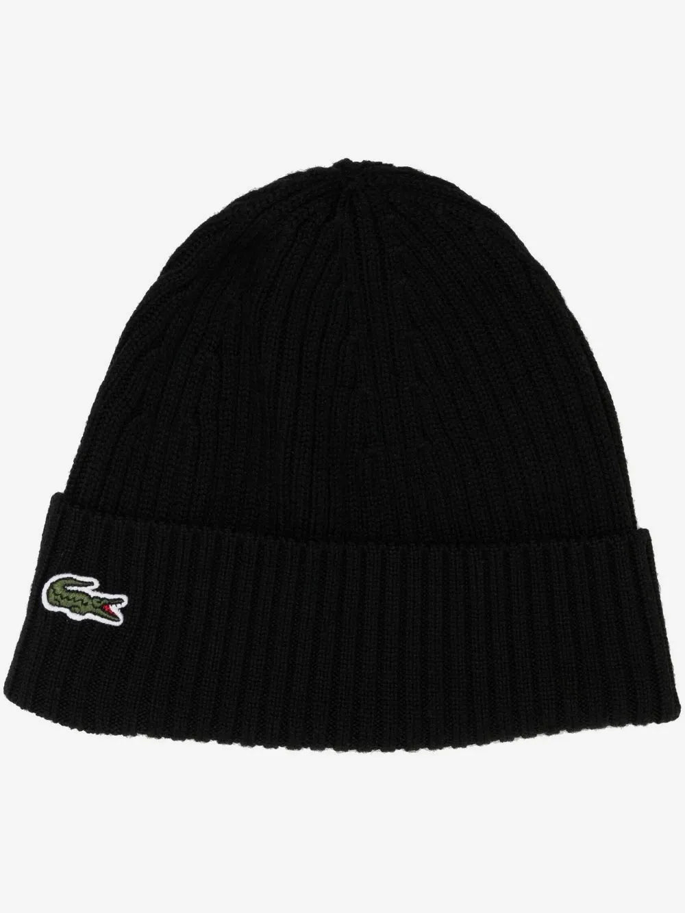 Lacoste ribbed-knit beanie hat
