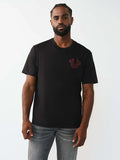 True Religion T-Shirt Filled Hs Script Buddha Jet Black