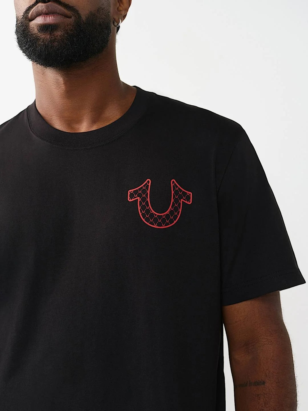 True Religion T-Shirt Filled Hs Script Buddha Jet Black