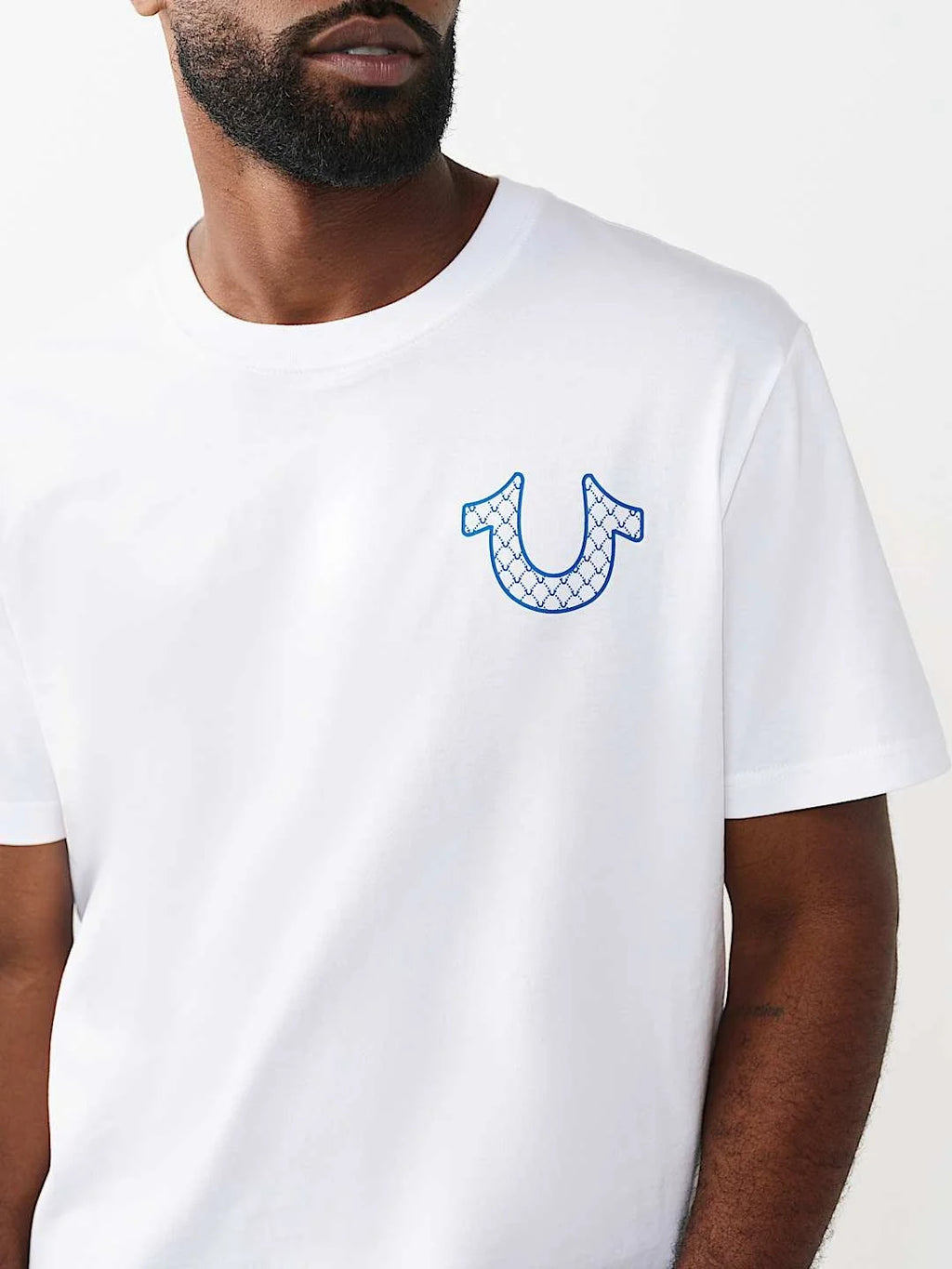 True Religion T-Shirt Filled Hs Script Buddha Optic White