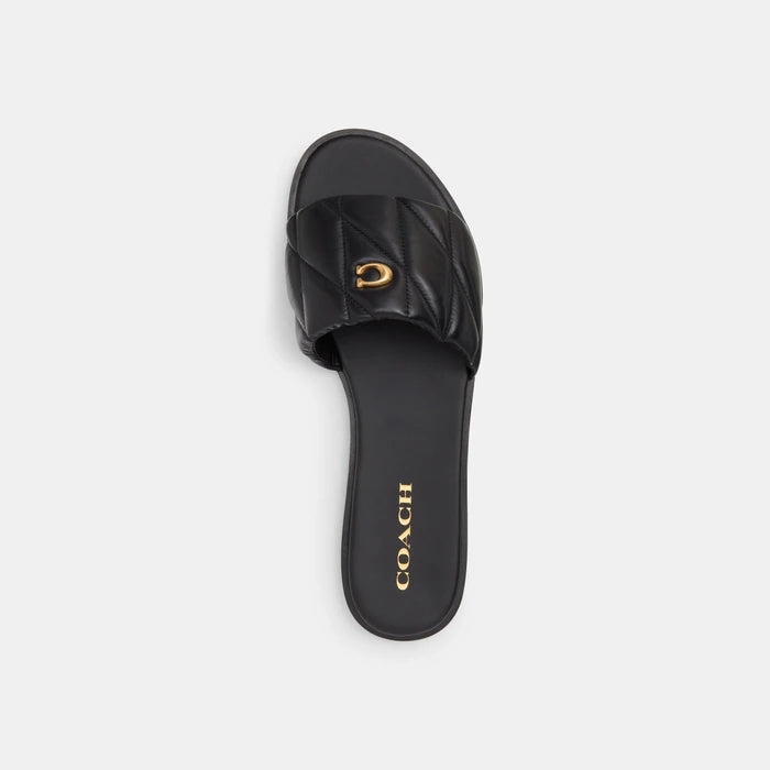 Coach Holly Quilted Leather Sandal — Slip-On Flat