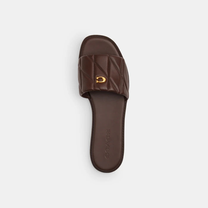 Coach Holly Quilted Leather Sandal — Slip-On Flat